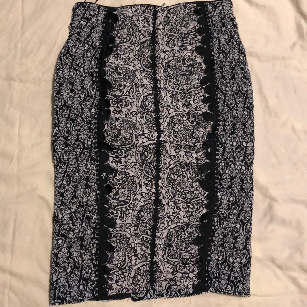 Anthropologie pencil stretch skirt “beguile” NWT